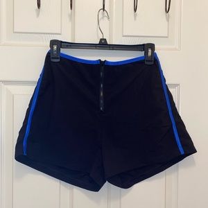 Vintage Black and Blue Catalina Ocean Gear Zip Up Swim Shorts